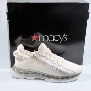 DKNY Size-10M Women's Tokyo Lace-Up Zip White Sneaker